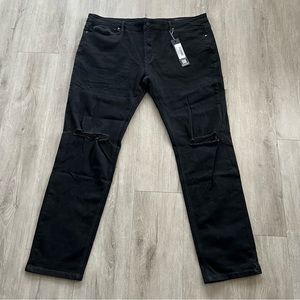 NWT Rockstar Original Oscar Black Ultra Slim Urban Biker Moto Jeans 44
